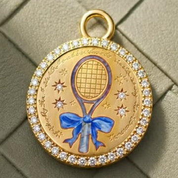 Custom Champlevé Enamel Pendant — Hand Painted, Engraved Reverse, 18K Gold