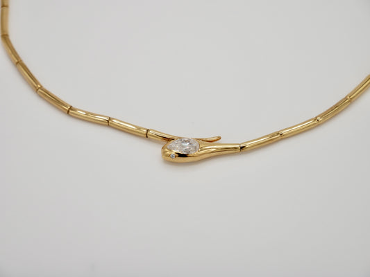 Bamboo Serpent Collar Necklace, view 2