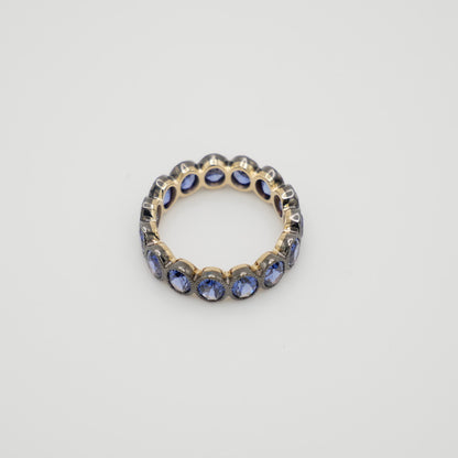Eternity Band with Oval Sapphires in Milligrain Setting, view 4