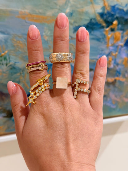 Shooting Star Wrap Ring with Moissanites, 18K Gold Filled, view 5