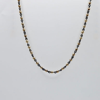 Georgian Victorian Art Deco Ball Sphere Chain Necklace, 3 mm