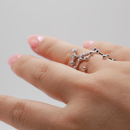 Sagittarius Constellation Ring with Lab Diamonds, view 7