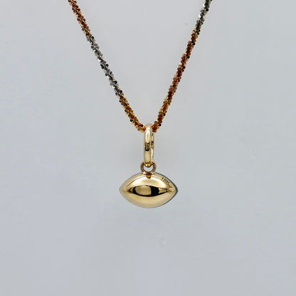 Pink Marquise Lab Diamond Pendant in Georgian Collet, 18K Gold, view 3