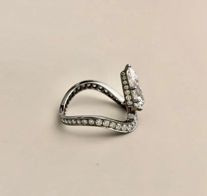 Pear Sculptural Diamond Ring, view 2