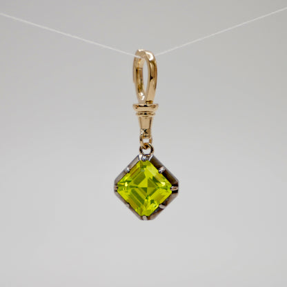 Georgian Victorian Cushion Cut Lumogarnet Ball Chain Pendant