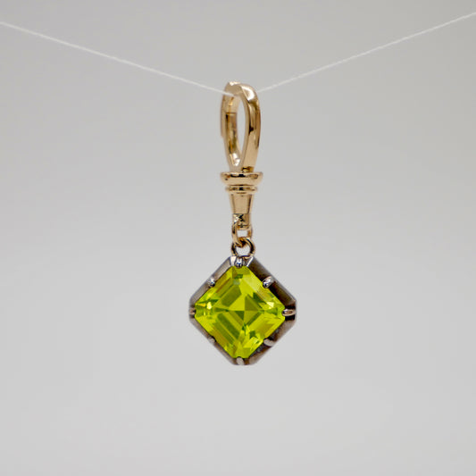 Georgian Victorian 3 Ct Cushion Cut Lumogarnet Ball Chain Pendant