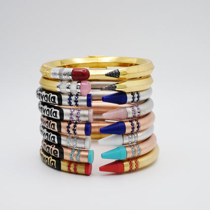 Customizable Crayon Bracelet with Blue Lapis and Blue Moissanites