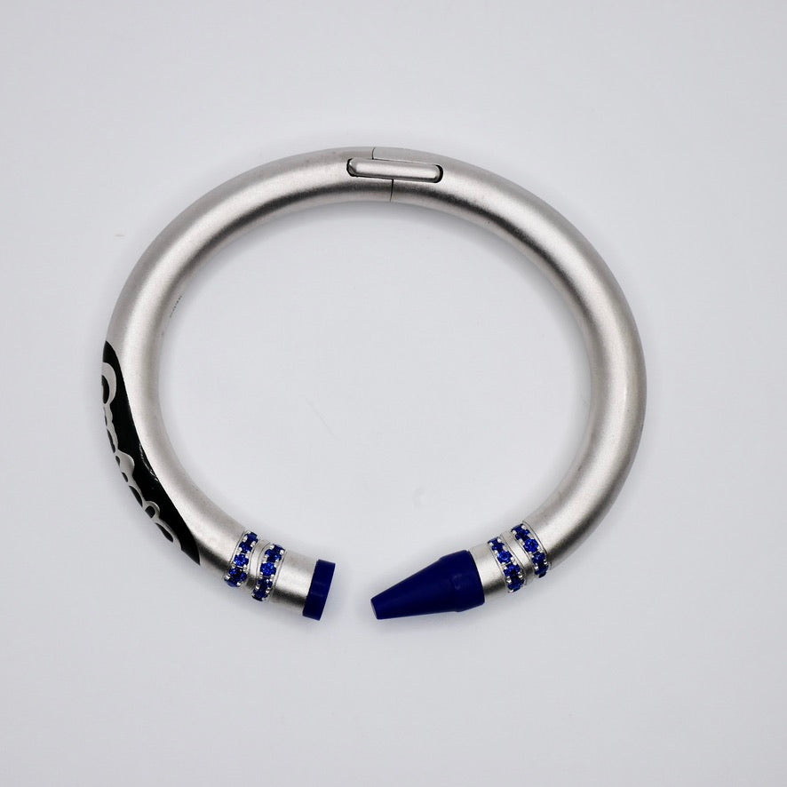Customizable Crayon Bracelet with Blue Lapis and Blue Moissanites