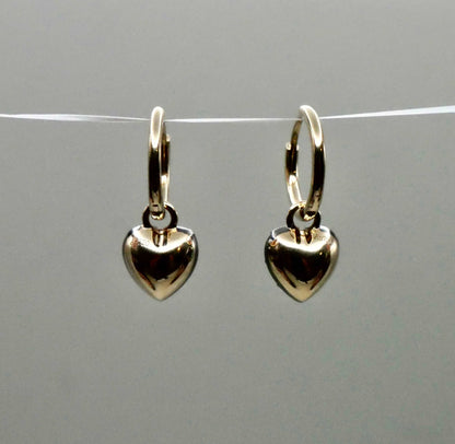 Heart Cut Emerald Georgian Victorian Gold Earrings, 18K Gold, view 6