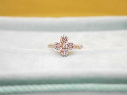 Diamond Clover Ring, view 3