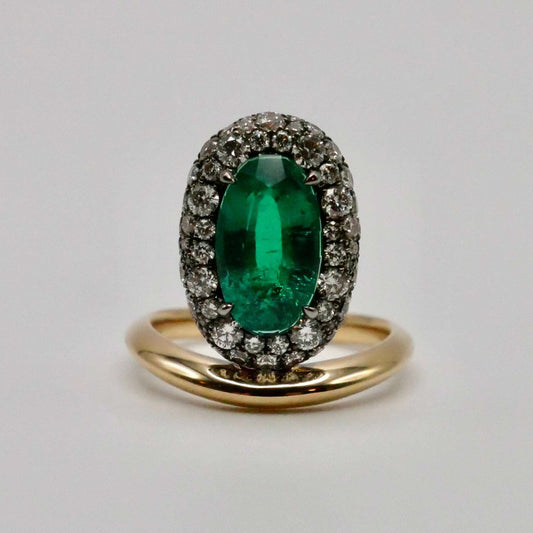 Arielle Ratner Emerald Pave Perch Ring