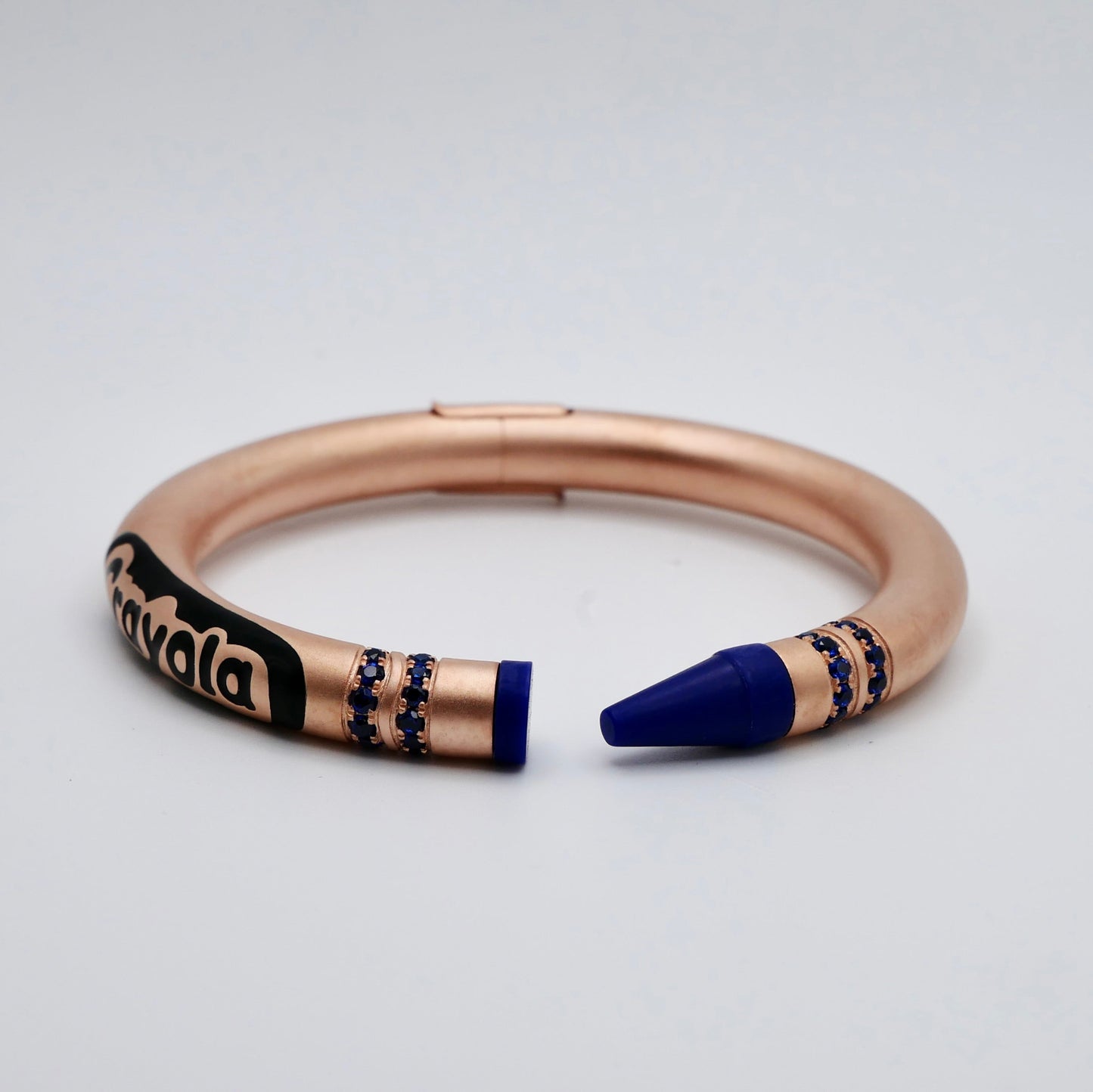 Customizable Crayon Bracelet with Blue Lapis and Blue Moissanites