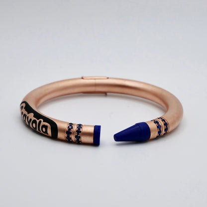 Customizable Crayon Bracelet with Blue Lapis and Blue Moissanites
