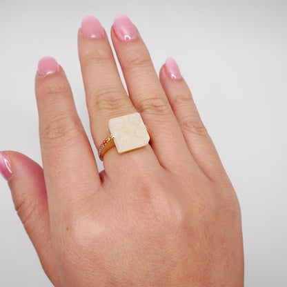 Building Block Ring with Quartz and Rainbow Sapphires, view 8