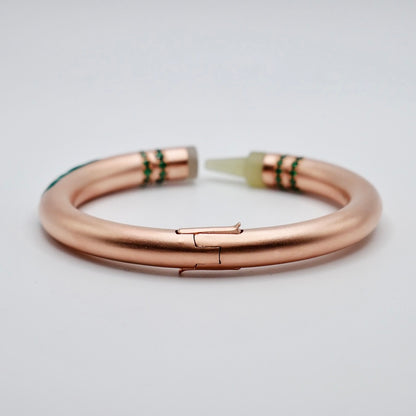 Customizable Crayon Bracelet with Nephrite and Lab Emeralds, Gold Filled, view 6