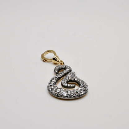 Oceanic Swirl Diamond or Moissanite Charm Pendant, view 3