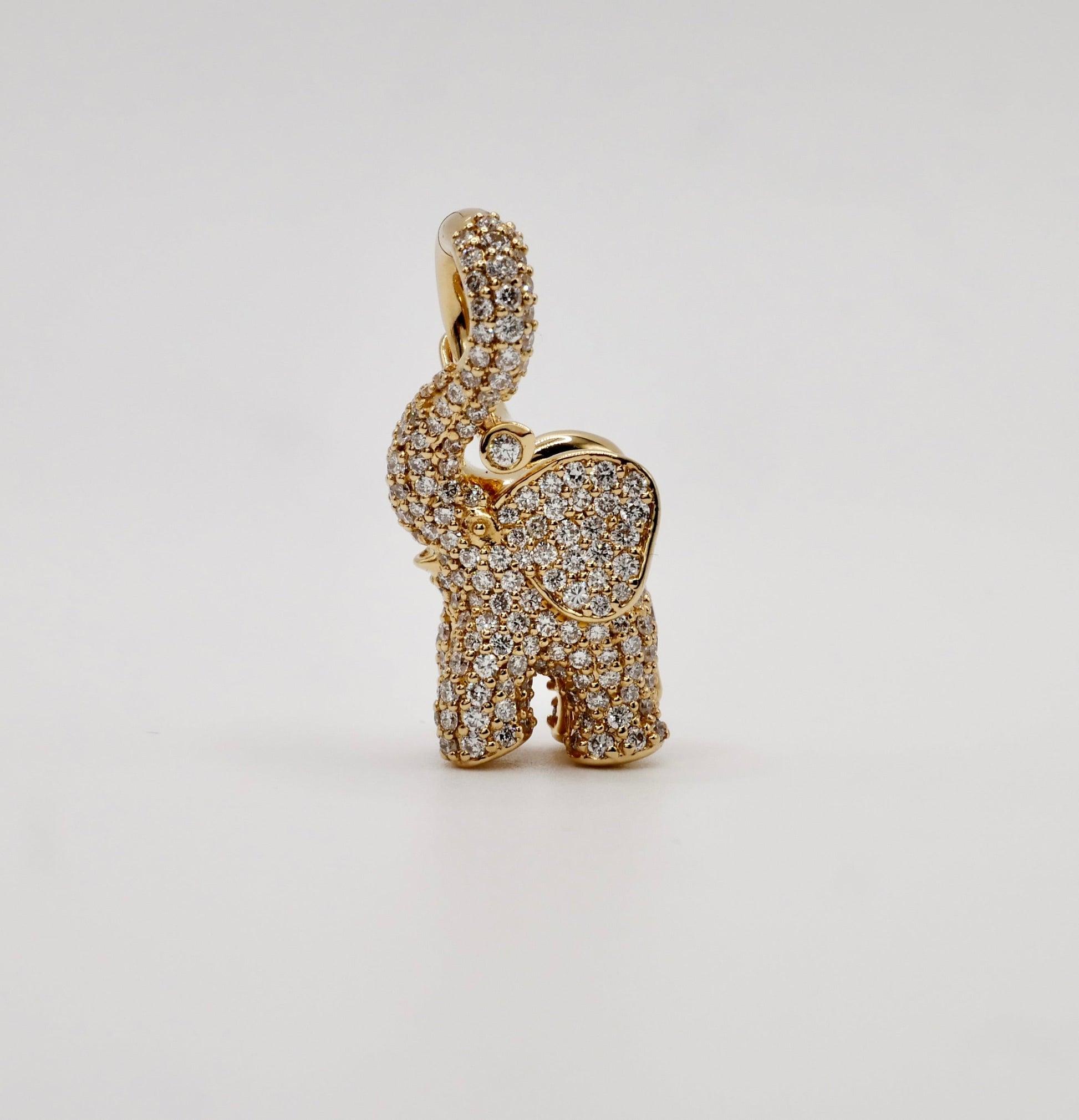 18K Yellow Gold Pave Diamond Medium Elephant Pendant Charm | Ole Lynggaard Copenhagen style | Tamara Kalinic jewelry | nature inspired fine jewelry | by Disco Marshmallow