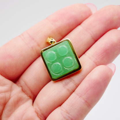 Jade Building Block Pendant, 18K Gold Filled, view 3