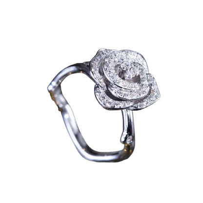 Small Gold and Diamond Bloom Ring, 18K Gold, view 2