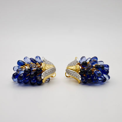 Sapphire Grape Earrings, view 2