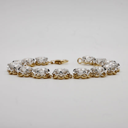 Scalloped Tennis Bracelet with 10- of Round Moissanites, view 2