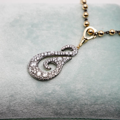 Oceanic Swirl Diamond or Moissanite Charm Pendant, view 7