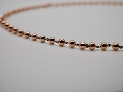 Georgian Victorian Art Deco Ball Sphere Chain Necklace, 4 mm, view 3