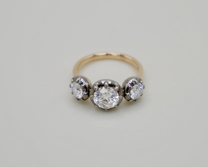 Georgian Victorian Trilogy Collet Set Ring, view 2
