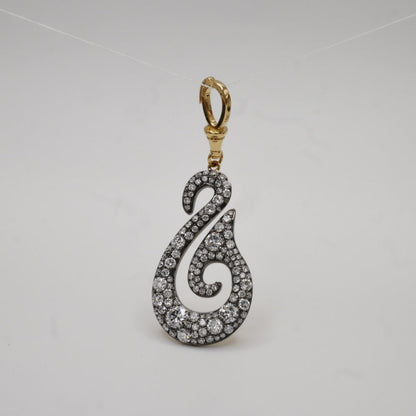 Oceanic Swirl Diamond or Moissanite Charm Pendant