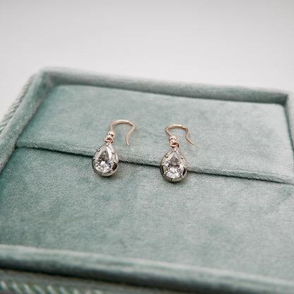 Pear Moissanite Hook Drop Earrings and, 14K Gold, view 6