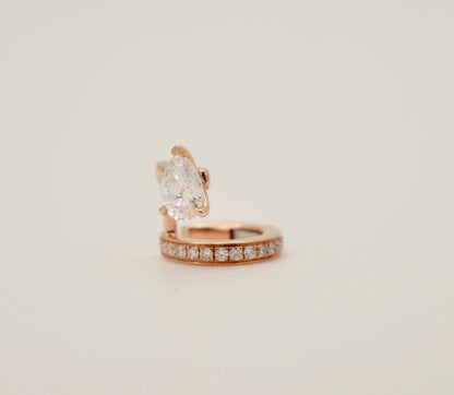 Floating Diamond Ear Cuff, 18K Rose Gold, view 3