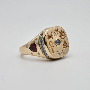 Hieroglyphs Ring, 14K Gold