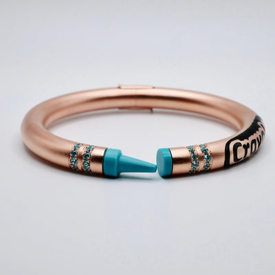 Customizable Crayon Bracelet with Turquoise and Turquoise Moissanites