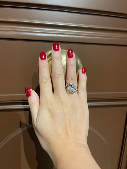Cushion Cut Georgian Victorian Moissanite Ring with Pavé Accents, 14K White Gold, view 7