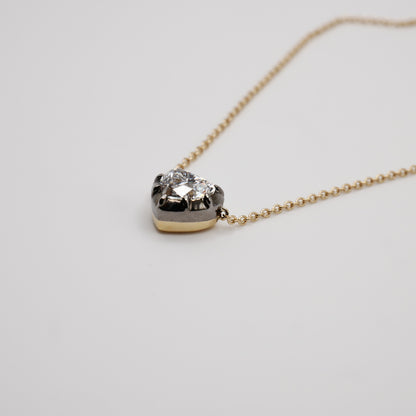 Heart Lab Grown Diamond Gold Georgian Necklace, view 3