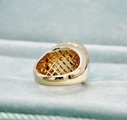 Aquamarine Cabochon Ring with Hidden Opening Starfish, view 8