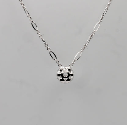 Lab Grown Old European Cut Diamond Gold Trombone Chain Necklace, 14K Gold, view 6