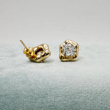 Lab Diamond Stud Earrings, 18K Gold, view 8