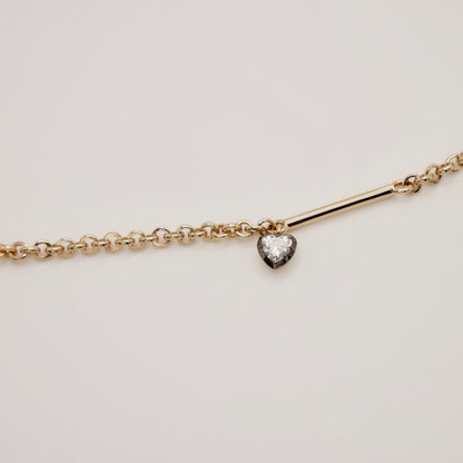 Belcher Bar Necklace with Lab Diamonds, view 7