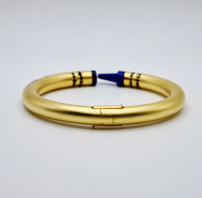 Customizable Crayon Bracelet with Blue Lapis and Blue Moissanites, view 3