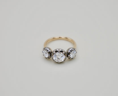 Georgian Victorian Trilogy Collet Set Ring, view 3