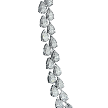 Double Row Pear Tennis Bracelet - Natural Diamonds, 18K Gold