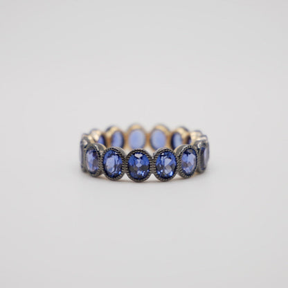 Eternity Band with Oval Sapphires in Milligrain Setting