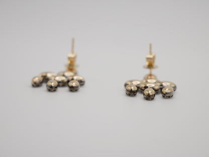 Starry Night Chandelier Georgian Victorian Antique Inspired Stud Earrings, 14K Gold, view 3