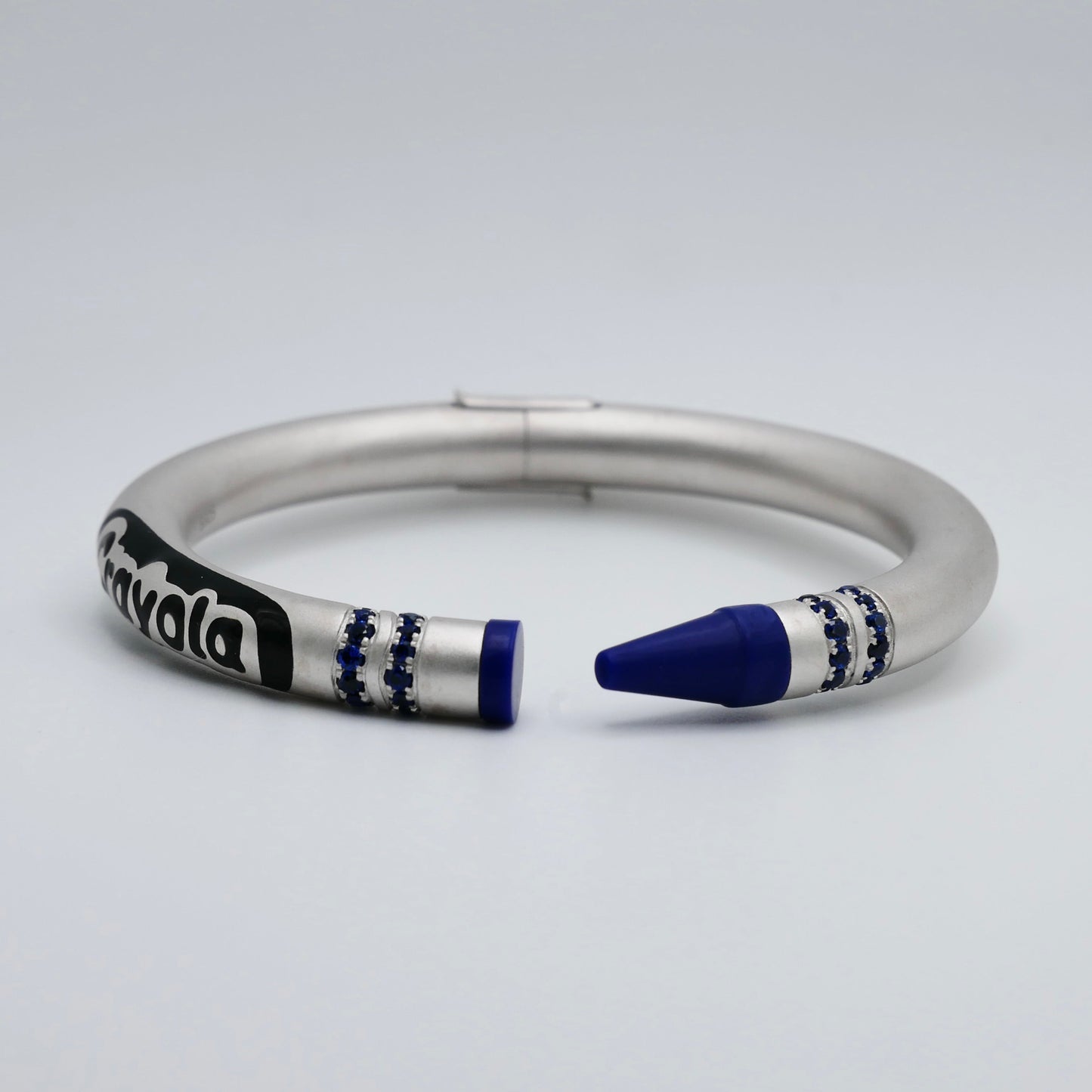 Customizable Crayon Bracelet with Blue Lapis and Blue Moissanites