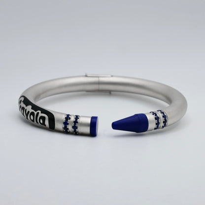 Customizable Crayon Bracelet with Blue Lapis and Blue Moissanites
