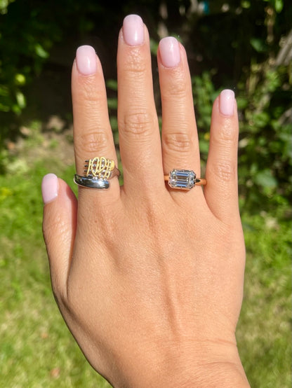 Adjustable Fork Spaghetti/Pasta Ring - Platinum and with Sterling Silver, 18K Gold Filled, view 7