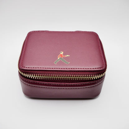 Small Leather Bellboy Burgundy Jewelry Box, view 2
