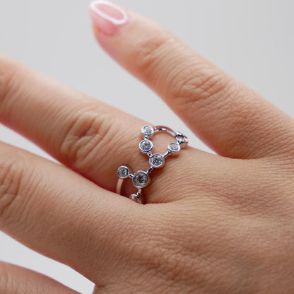 Virgo Constellation Ring with Lab Diamonds, view 11