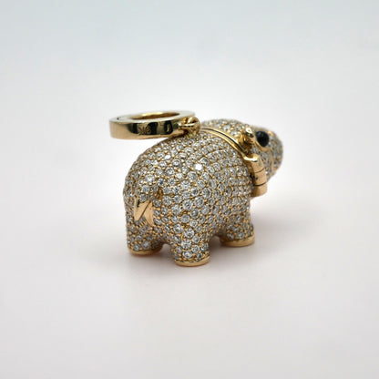 Baby Hippo Locket Pendant, Yellow Gold, view 10